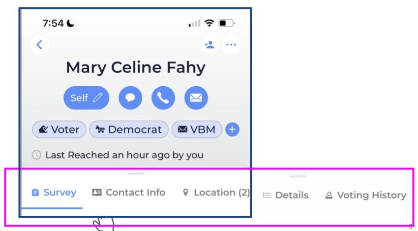 Step 3 learn about your voter Menu Bar