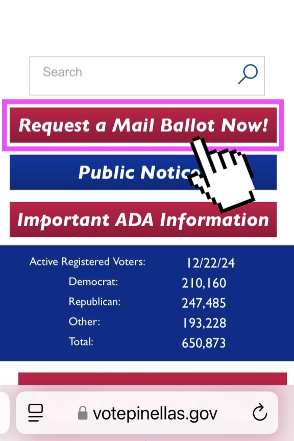 Request mail ballot now button